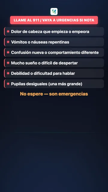 La Regla: Golpe en la Cabeza → Urgencias / Llamar al 911