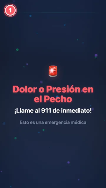 Dolor o Presión en el Pecho / ¡Llame al 911 de inmediato!